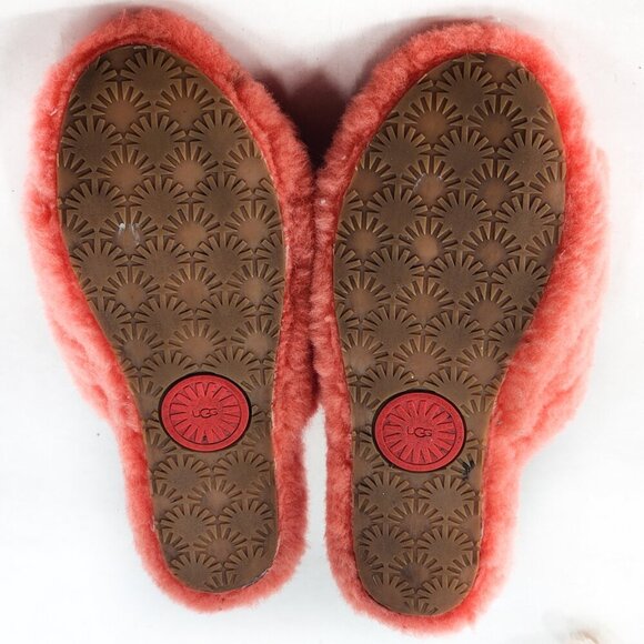 UGG Fluff Yeah Slides Shearling Sandals Slippers in Hibiscus Pink 1095119 - Picture 8 of 8